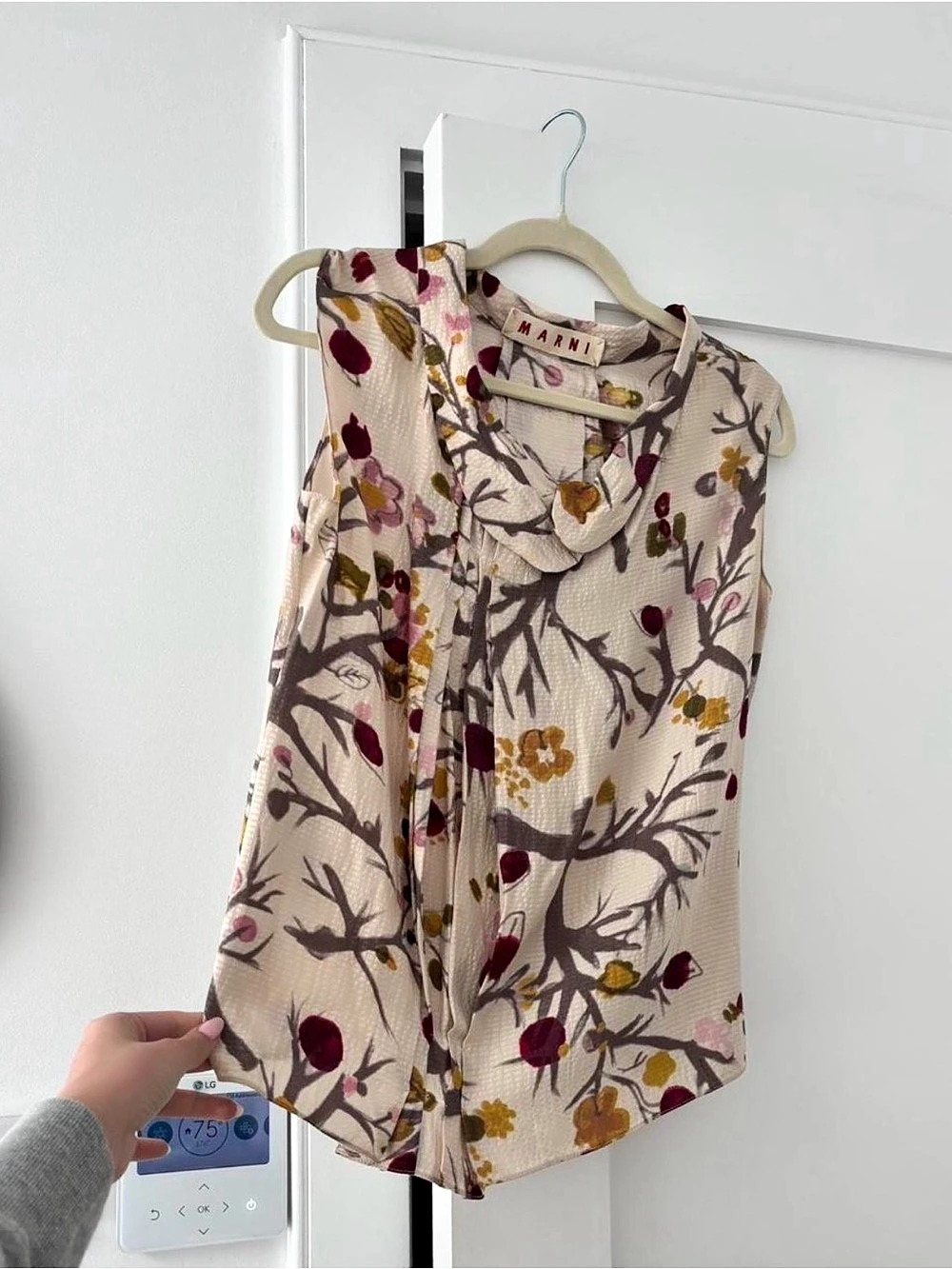 Marni Floral Sleeveless Blouse in Pink & Purple